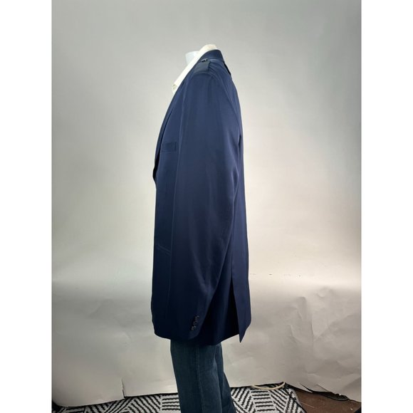 Diamond Threads Military Styled Jacket Size 48L Navy Blue Lined Polyester - Picture 6 of 16